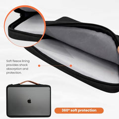 Dyazo 15.6 Inch Laptop Sleeve with Handle & Front Accessory Pocket with Organized Compartments | Soft Interior Padded Protective Case | Compatible for MacBook, HP, Dell, Lenovo, Asus & More (Grey)
