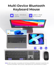 seenda SKM64-3 Wireless Bluetooth Keyboard Mouse Combo for Windows and Mac