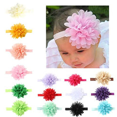 Momisy Headbands Flowers Soft Hairbands for Baby Girls Infants Toddlers- Multicolor-Set of 6