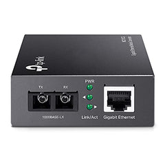 TP-Link MC220L Gigabit SFP Media Converter | 1000 Mbps RJ45 Port | IEEE 802.3ab 802.3z | Half-Duplex/Full-Duplex Transfer Mode | Long-Range Point-to-Point Connections