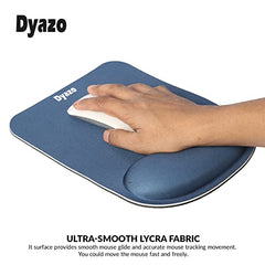 Dyazo Memory-Foam Gel Mouse Pad with Wrist Rest Support Non Slip Rubber Base Mousepad Suitable for Computer, Laptop, Notebooks Gaming (Blue)