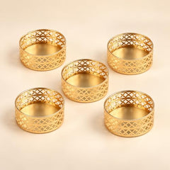 Little Blooms 12-pcs Metal Tea Light Holder - Golden Round Decorative Diya Stand | Tealight Candle Holders for Home Decor | Elegant Tealight Holder for Festivals & Special Occasions