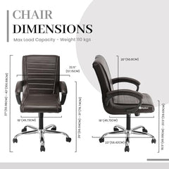 GOYALSON Ergonomic Revolving Office Home Swivel Desk Chair with Adjustable Height Smooth Moving (2, Black, Standard)