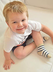 MOMISY 5 Pairs Tube Socks for children Toddlers Infant Baby Girl Boys (Navy, 6 Year to 8 Year)