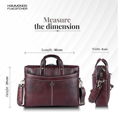 HAMMONDS FLYCATCHER Genuine Leather Office Bag for Men, 15.6 Inch Professional Brown Laptop Bag for Men, Adjustable Strap & Multi Compartments, 1 Year Warranty - Office, Travel, Daily Use