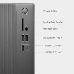 Dell Tower Desktop ECT1250 - Intel Core Ultra 7-265 Processor, Intel UHD Graphics, 16GB DDR5 5600MT/s Memory, 1TB M.2 SSD, 3.0 SD Card Reader, Wired Keyboard and Mouse, Basic Onsite Service