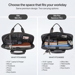 RIONTO Elite Vegan Leather Laptop Bags for Men Office Use | Upto 15.6 inch | Expandable Bottom | Mobile & Pen Compartment with Multiple Organizers | Professional Office Bag for Man & Women - Tan
