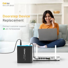 Oakter Mini UPS Basic for WiFi Router Broadband Modem | Supports 12V-2A Routers. Backup Upto 3 Hours | WiFi Router UPS Power Backup During Power Cuts| Current Surge & Deep Discharge Protection