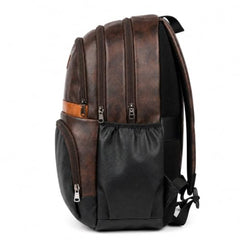 Treggo Premium 30L Anti-Theft Faux Leather Laptop Backpack for Men & Women, Water Resistant Large Travel Daypack, College School Office Casual Backpack with Laptop Compartment