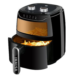 INALSA Air Fryer 4.2 ltr|1400 W with Air Crisp Technology|Temperature & Timer Control|8 Preset Menu & Digital Display|Air fry, Bake,Roast,Reheat,Dehydrate|Airfryer Recipe book(Tasty Fry Digital)