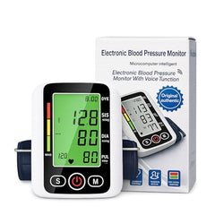 D MEDICARE® BP Machine Digital Automatic for Home Use | Blood Pressure Monitor with Voice, Large Display, Accurate Upper Arm Cuff for Adults & Elderly (BP-04)