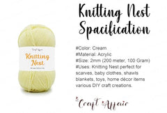Craft Affair | Knitting Nest Acrylic Yarn (200 Meter, 100 Grams, 2mm) / Woolen Yarn/Acrylic Yarn for Knitting and Crocheting-Olive