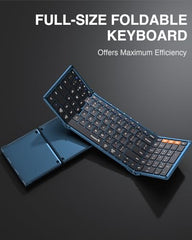 ProtoArc Foldable Bluetooth Keyboard, XK01 Full Size Folding Wireless Keyboard with Number Pad, Portable Travel Keyboard for Windows iOS Android Tablets, Laptops, iPad