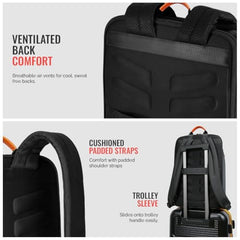 Urban Jungle by Safari Gateway 30L Premium Laptop Backpack for Men and Women | 15.6 Inch Laptop Sleeve | Water Resistant | Office & Travel Bag | Premium Polyester Work Bag | Black