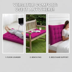 DADDY COOL Multipurpose Extra Long Rocking Chair Cushion for Outdoor and Indoor/Chair pad for Home & Office Chair Filling 18 x 50 Inch Pack of 1 Dark Green (Only Cushion)