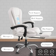 Casa Haus Italia Premium Leatherette Office Chair for Work | Boss Chair, Ergonomic Executive, Luxurious Cushioned Arms & Seat, 2 Point Back Massager, Heavy Duty Metal Base (Burgundy)