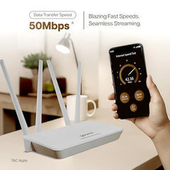Geonix Wireless Router 4G Mobile Sim Based Router with 4 Antenna, Plug and Play, Wide Coverage Range, Wi Fi Range Upto 150 Meteres, Easy Installation with Ethernet Port (White)