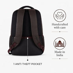 Treggo Premium 30L Anti-Theft Faux Leather Laptop Backpack for Men & Women, Water Resistant Large Travel Daypack, College School Office Casual Backpack with Laptop Compartment