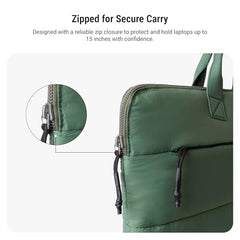 DailyObjects Stria Pro Laptop Bag with Handle| Recycled Durable Polyester | Compatible with Laptop/MacBook Air/Pro Upto 15 Inch| Water Resistant|Padded Compartment with Zip Closure -Black