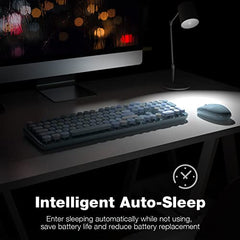 MOFII Wireless Keyboard and Mouse Combo, Full Size, 2.4GHz, Windows, Purple
