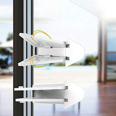 SYGA Sliding Door Lock for Child Safety for Closet Door & Window Locks (4 Pack, White)