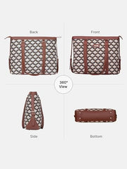 ZOUK Office Bag | Stylish Bags for Office Use | Laptop Bag 15.6 inch | Stylish Tote for Office Use | Purse for Women | Vegan Leather Handbag | Daily & Travel Use | Multicolor Mandala Print
