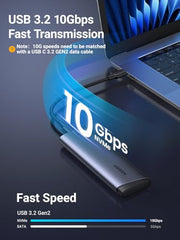 UGREEN 10Gbps M.2 NVMe Enclosure Aluminium for M-Key M& B-Key NVMe PCIe SSD