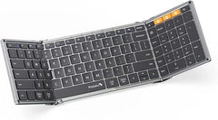 ProtoArc Foldable Bluetooth Keyboard, XK01 Full Size Folding Wireless Keyboard with Number Pad, Portable Travel Keyboard for Windows iOS Android Tablets, Laptops, iPad