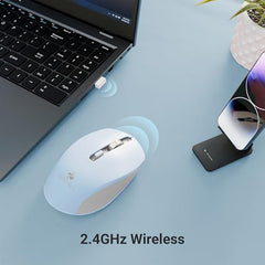 ZEBRONICS Zeb-Jaguar Wireless Mouse, 2.4GHz with USB Nano Receiver, High Precision Optical Tracking, 4 Buttons, Plug & Play, Ambidextrous, for PC/Mac/Laptop (Black+Grey)