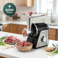iBELL MT1650J Meat Grinder, 1800W, Stainless Steel, Heavy Duty Mincer Machine with 4 Attachments for Mincing/Chopping Meat, Sausage/Kebab Maker (Black)