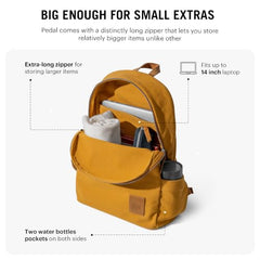 DailyObjects Pedal Everyday Casual Laptop Backpack (16L) Fits Upto 14 Inch Laptop, Unisex Travel Backpack Durable Canvas Material, Zippered Compartments With Pockets (Beige)