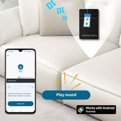 Himster Locatag for Android | Google Find Hub Tracker | Bluetooth 5.4 | No SIM Needed | Anti-Lost & Loud 75dB Alert | Item Finder- Keys, Wallets, Bags, Pets |1-Year Replaceable Battery(White)