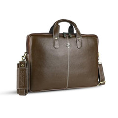 HAMMONDS FLYCATCHER Genuine Leather Office Bag for Men - 15.6 Inch Laptop Bag for Men for Professionals, Business Travelers - Adjustable Straps & Multiple Compartments - 1 Year Warranty - Brown