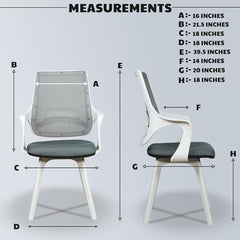 MRC Mono Ergonomic Office Chair (Mid-Back) – Revolving Breathable Mesh Desk Chair for Work from Home & Study–Lumbar Support & Heavy Duty Nylon Base (Grey & White)