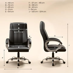 Green Soul Kiev Orthopedic Boss Chair | Leatherette Office Chair | Ergonomic Executive Chair with Spacious Cushioned Seat | Heavy Duty Metal Base | Rocking Function (Black)