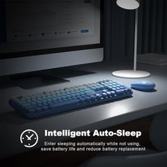 MOFII Wireless Keyboard and Mouse Combo, Full Size, 2.4GHz, Windows, Purple