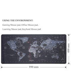 INOVERA Anti-Slip Gaming Mouse Pad | Shortcut Keys Rubber Stitched Mat |Desk Accessories for Laptop, Computer Home, Office (Black, 800L x 300B mm)