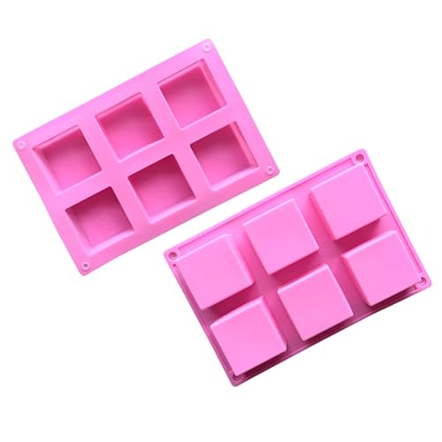 MOMISY Silicone Square Mould, 6-Cavity Baking Tray for Brownies, Cakes, Jelly, Soap, and Desserts – Oven & Freezer Safe