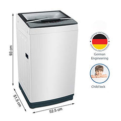 Bosch 7 kg 5 Star Fully Automatic Top Load Washing Machine,PowerWave Wash,Inbuilt Dual Lint Filter, Stainless Steel VarioDrum with 5 fin Pulsator, Water Save, Flex Drain, Dark Grey (WOE70AH0IN)