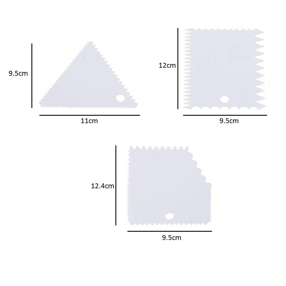 SYGA Set of 3 Cake Smoother Scrapper for Cake Decoration