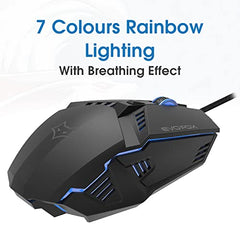 EvoFox Shadow X Pro Wireless Gaming Mouse Tri-Mode Rechargeable | BT, USB 2.4G & Wired, S203 Sensor, 1000Hz Polling Rate, 6400 DPI, RGB Lighting, 6 Programmable Buttons, Software Support