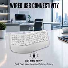 Ant Master 05 Wired USB Keyboard - Full-Size 104 Keys with Numeric Pad | Membrane Silent Typing, 1.3m Cable, Plug & Play | Ergonomic Office & Home Keyboard for PC, Laptop, Mac & Linux – Black