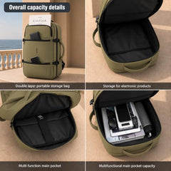 Wesley Luxur 45 Ltrs Overnighter Expandable Travel Laptop Backpack, Flight Cabin Approved Carry On with 16 inch Laptop Compartment, Anti Theft feature business/Travel/Weekender/college Charcoal Black