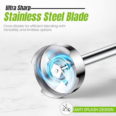 INALSA Hand Blender 1500 W|Silent DC Copper Motor|European Stepless Variable Speed Design| X.Large 1L Chopper|Unique Potato Masher| Detachable| Stainless Steel-Robot INOX 1500 StepUp