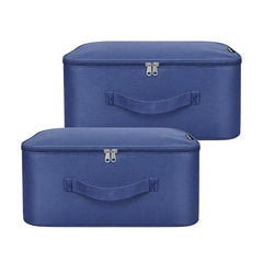 Storite 2 Pack Nylon Wardrobe Bag Underbed Cloth Storage Organizer | Moisture Proof Storage Bag, Storage box for Clothes Saree Bags, Zippered Closure & Handle - Magenta,37x34x23 cm