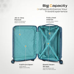 KAMILIANT by American Tourister Savvy | Trolley Bag Set of 3 (55+70+80 cms) for Travel| Hard Case Polypropylene (PP) Suitcase | 360° 8-Wheel Luggage Trolley | Combination Lock | Cress Green