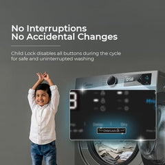 Midea 9 Kg Fully Automatic Front Load Washing Machine, Titanium Grey | 5 Star, Self Clean Drum Technology, Inverter Motor, 15 Wash Programs, MFG17W90B/T-IND