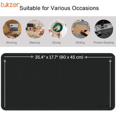 Tukzer Extended Vegan PU Leather Mouse Pad Desk mat Smooth Reversible Dual Color Splash Proof Anti Fray Stitched Edges Non-Slip Mousepad for Laptop Notebook Gaming Computer(Blue & Yellow 90CM X 45CM)