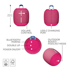 Ultimate Ears WONDERBOOM 4 Portable Waterproof Bluetooth Speaker with Big Bass and 360-Degree Sound, Dustproof Floating Speaker with 40 m (131ft) Range - Enchanting Lilac