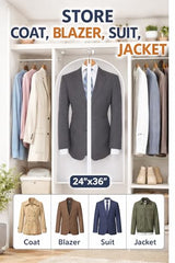 RAAHII 4 piece suit cover, Blazer cover, coat covers with zip for wardrobe storage of suit, jacket, garments, sweaters, saree, pant organizer (Blazer cover), Polyvinyl Chloride